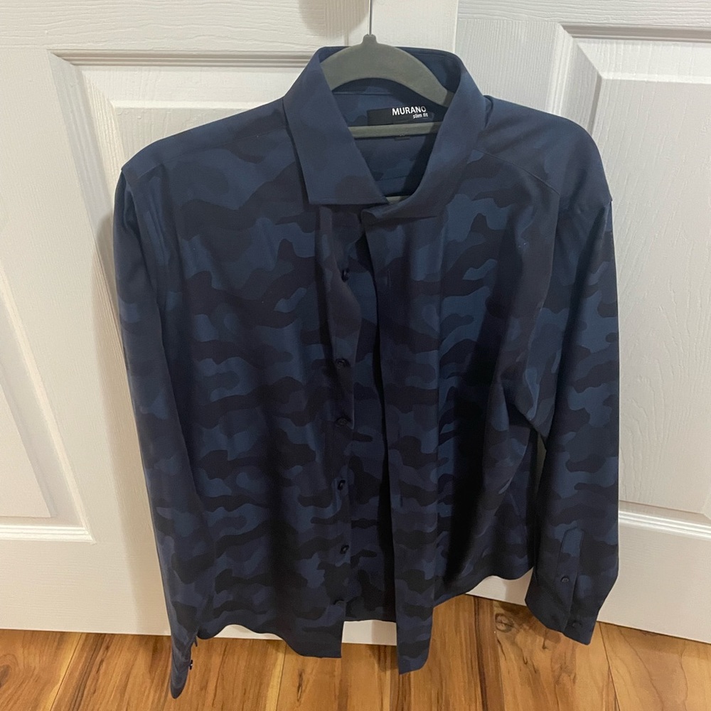 Murano Blue Camo Dress Shirt